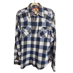 Dakota Grizzly Mens Flannel Shirt Western Snap Front Sz L Buffalo Check Gorpcore